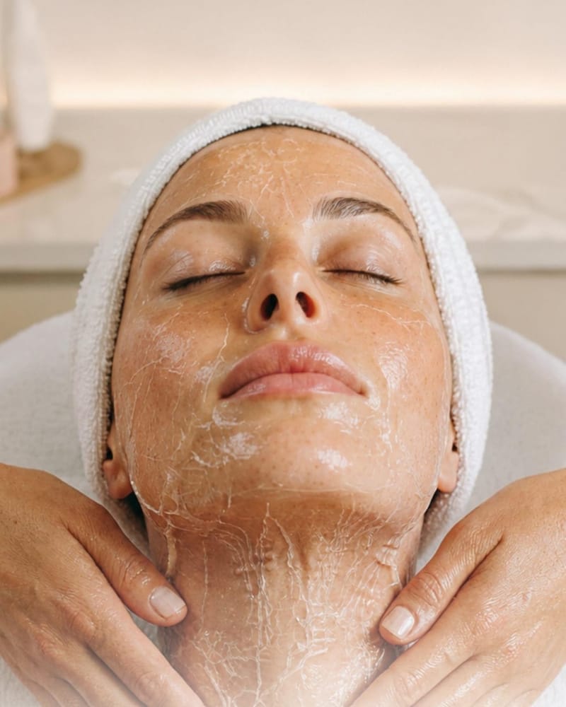 Bio Face Lifting: die straffende Maske wirkt auf Gesicht und Hals